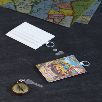Lani™ Saffiano Leather Card Holder – "Let's Sing Happiness Together!" Graphic