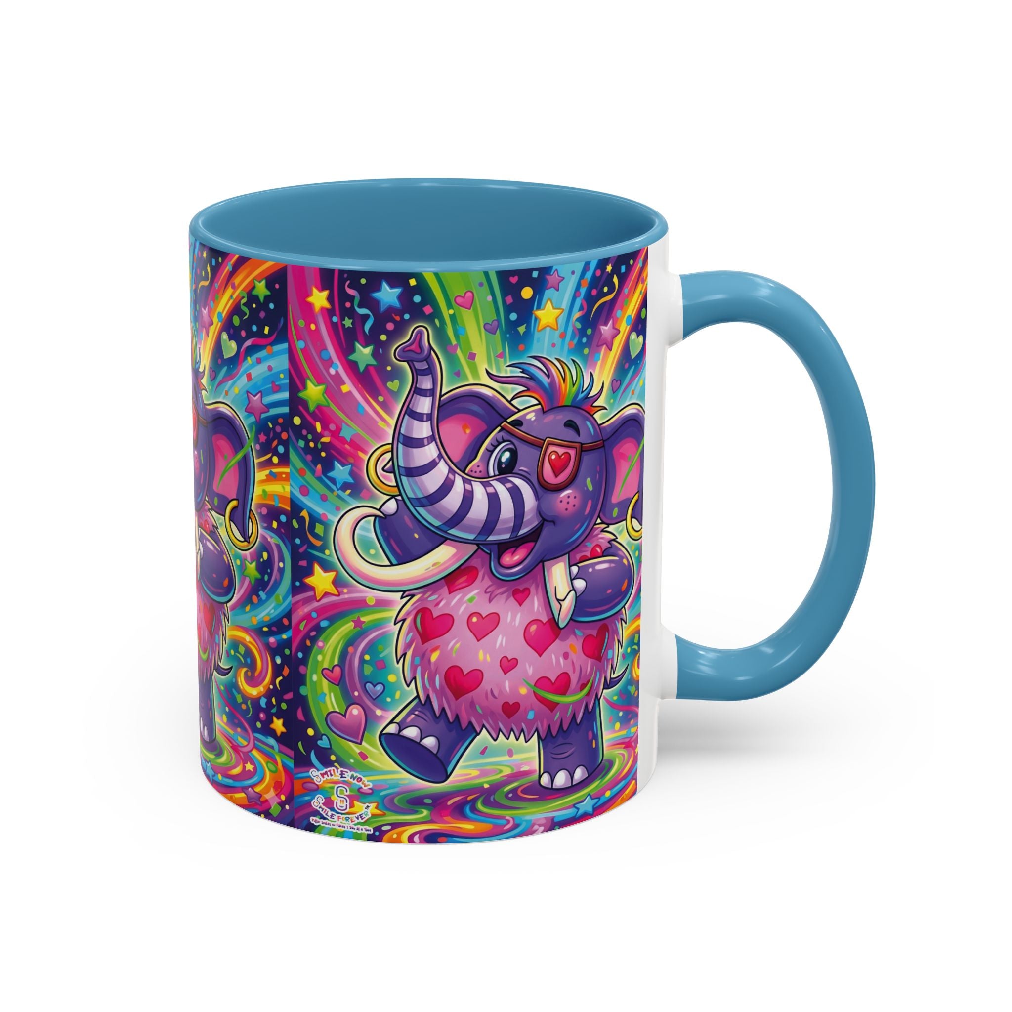 Piklez™ 11oz, 15oz Accent Coffee Mug – "Born to Celebrate!" Graphic | Smile Universe Collection