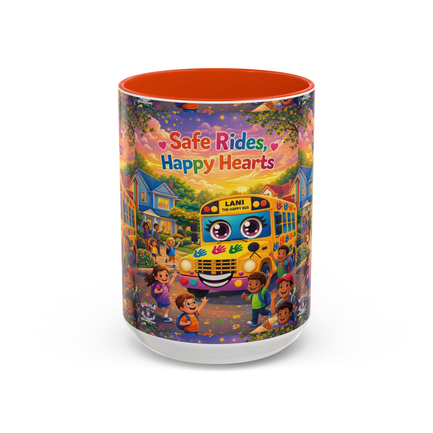 Lani™ Colorful Mug (11oz & 15oz) – "Safe Rides, Happy Hearts" Graphic