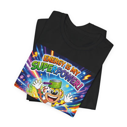 Potz™ Unisex Jersey Short Sleeve Tee – "Energy is My Superpower!" Graphic Tee | Smile Universe Collection