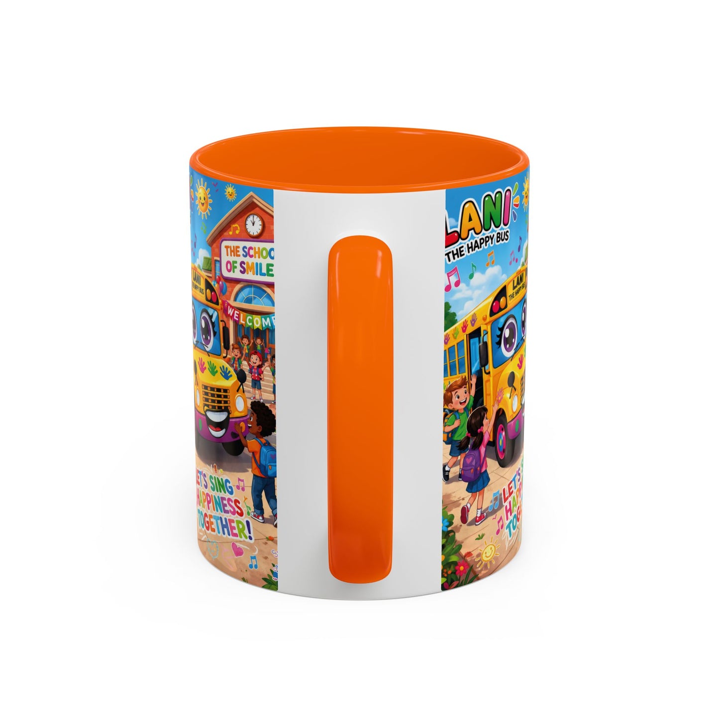 Lani™ Accent Coffee Mug (11oz & 15oz) – "Let's Sing Happiness Together!" Graphic
