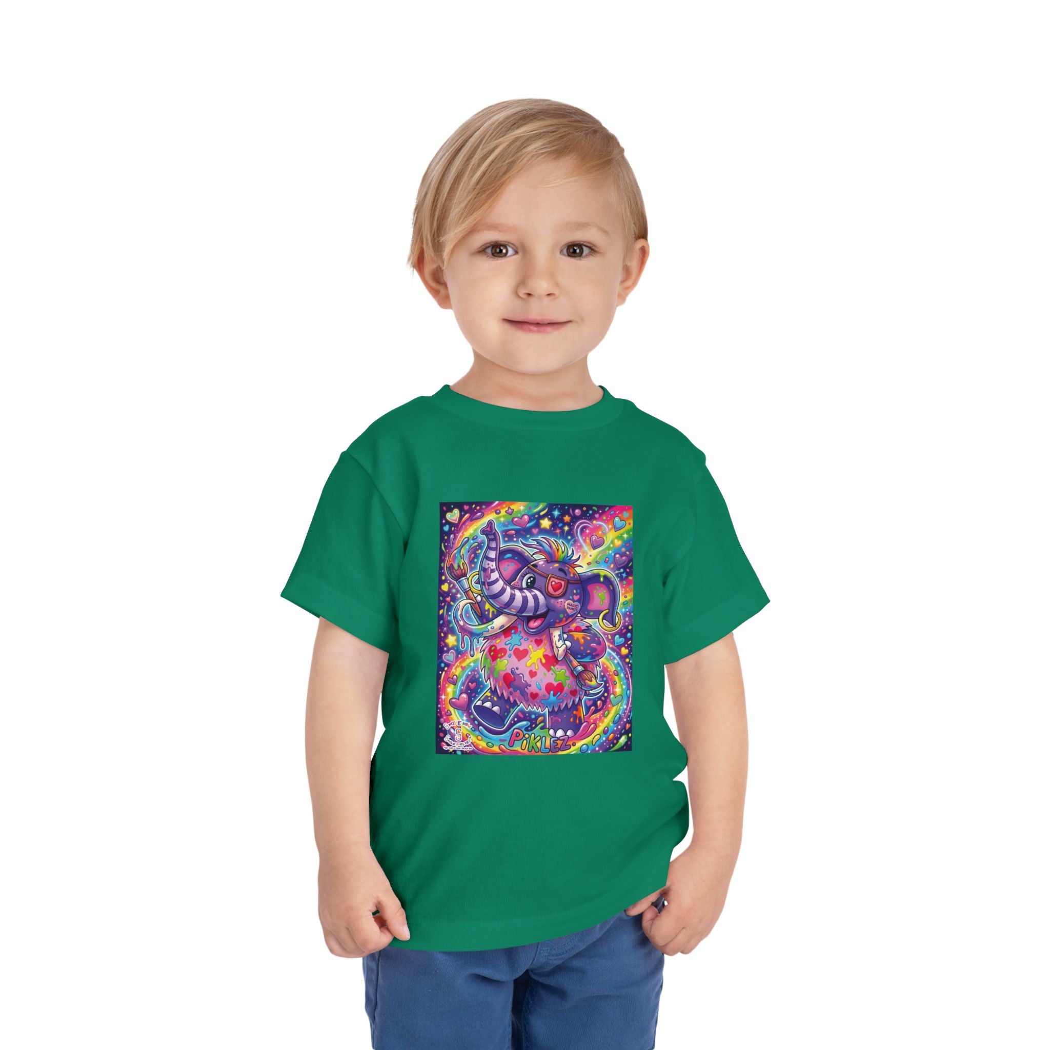 Piklez™ Toddler Short Sleeve Tee – "Magic Paint!" Graphic Shirt | Smile Universe Collection
