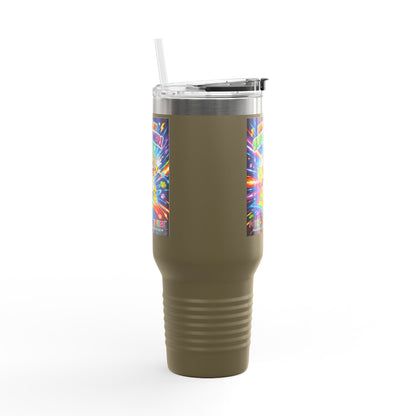 Potz™ Insulated Travel Mug 40oz – "Energy is My Superpower!" Graphic Tumbler | Smile Universe Collection