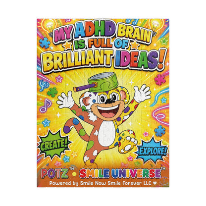 Potz™ Puzzle – "My ADHD Brain is Full of Brilliant Ideas!" Graphic Jigsaw Puzzle | Smile Universe Collection