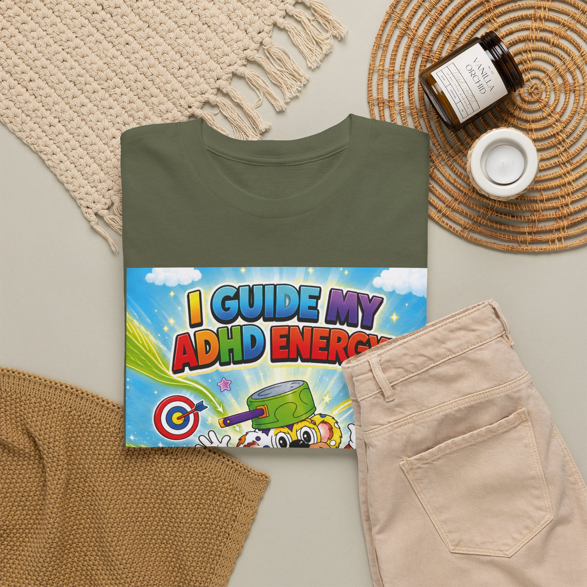 Potz™ Unisex Heavy Cotton™ Tee – "I Guide My ADHD Energy!" Graphic Tee | Smile Universe Collection