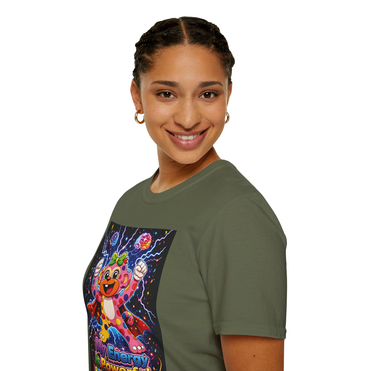 Panz™ Unisex Softstyle T-Shirt  for Adult– "My Energy is Powerful" Graphic Tee | Smile Universe Collection