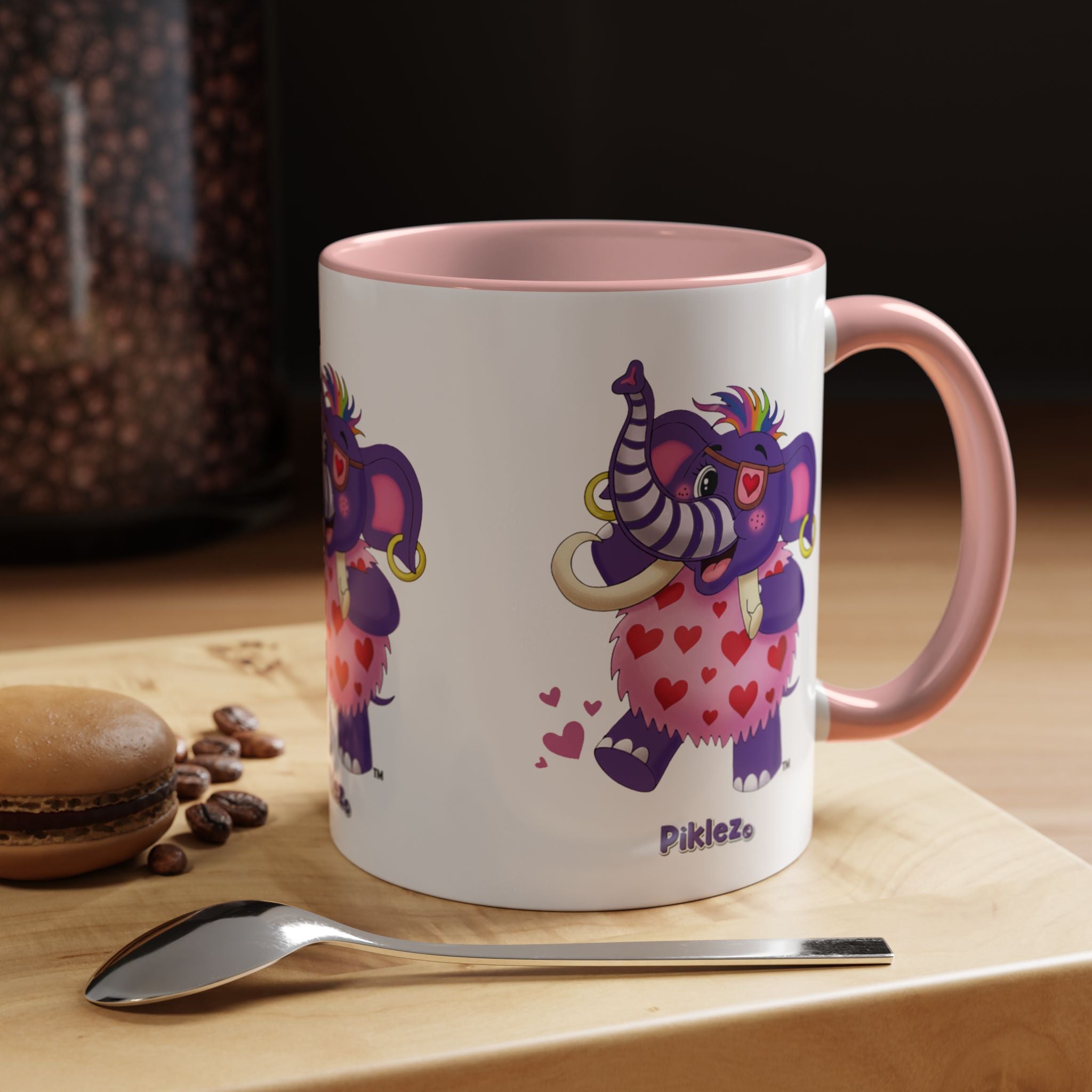 Piklez™ Accent Coffee Mug (11oz & 15oz) – "Full of Love!" Graphic | Smile Universe Collection