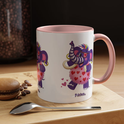 Piklez™ Accent Coffee Mug (11oz & 15oz) – "Full of Love!" Graphic | Smile Universe Collection