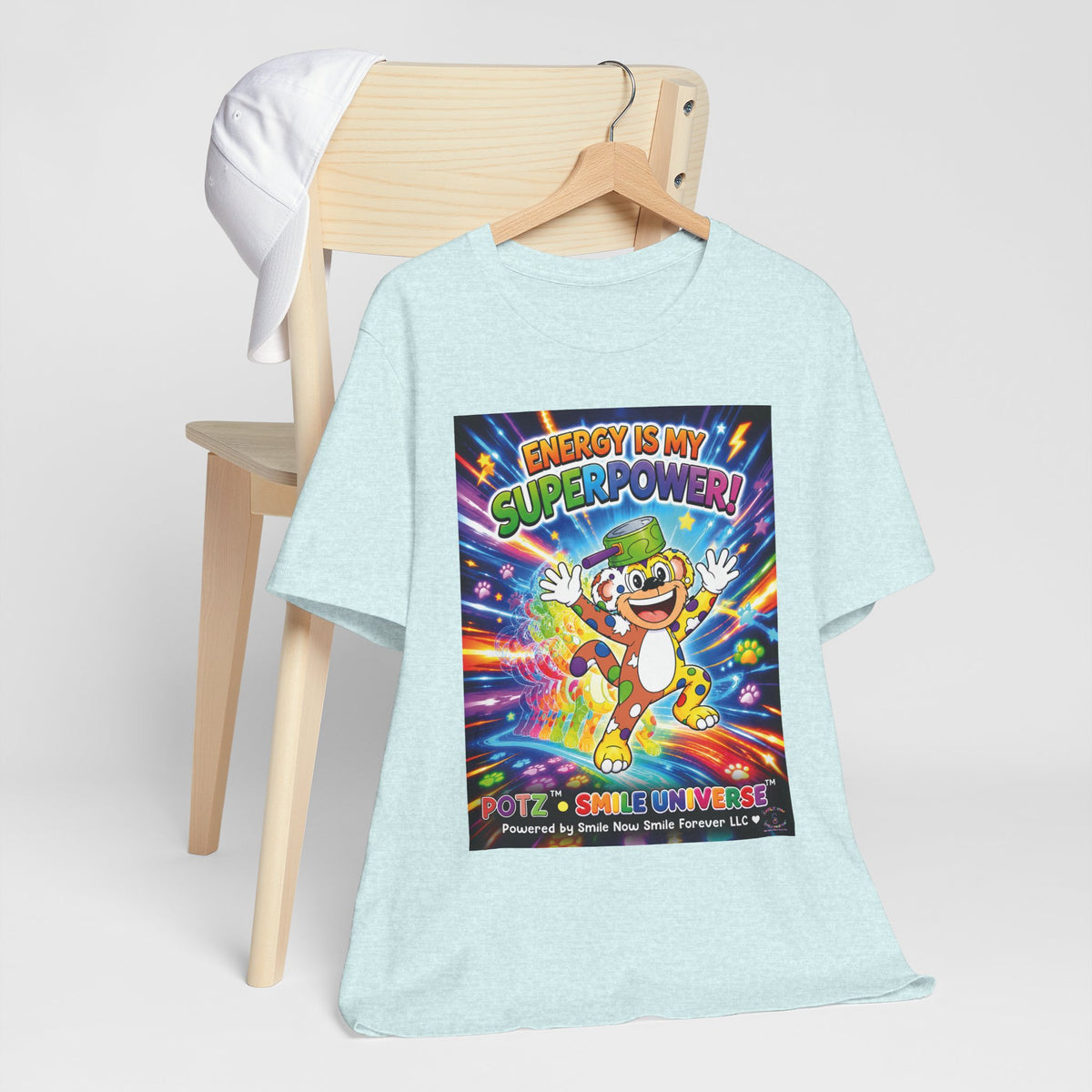Potz™ Unisex Jersey Short Sleeve Tee – "Energy is My Superpower!" Graphic Tee | Smile Universe Collection