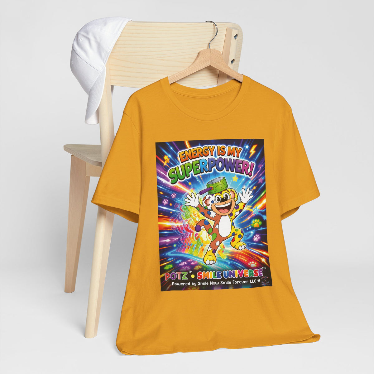 Potz™ Unisex Jersey Short Sleeve Tee – "Energy is My Superpower!" Graphic Tee | Smile Universe Collection