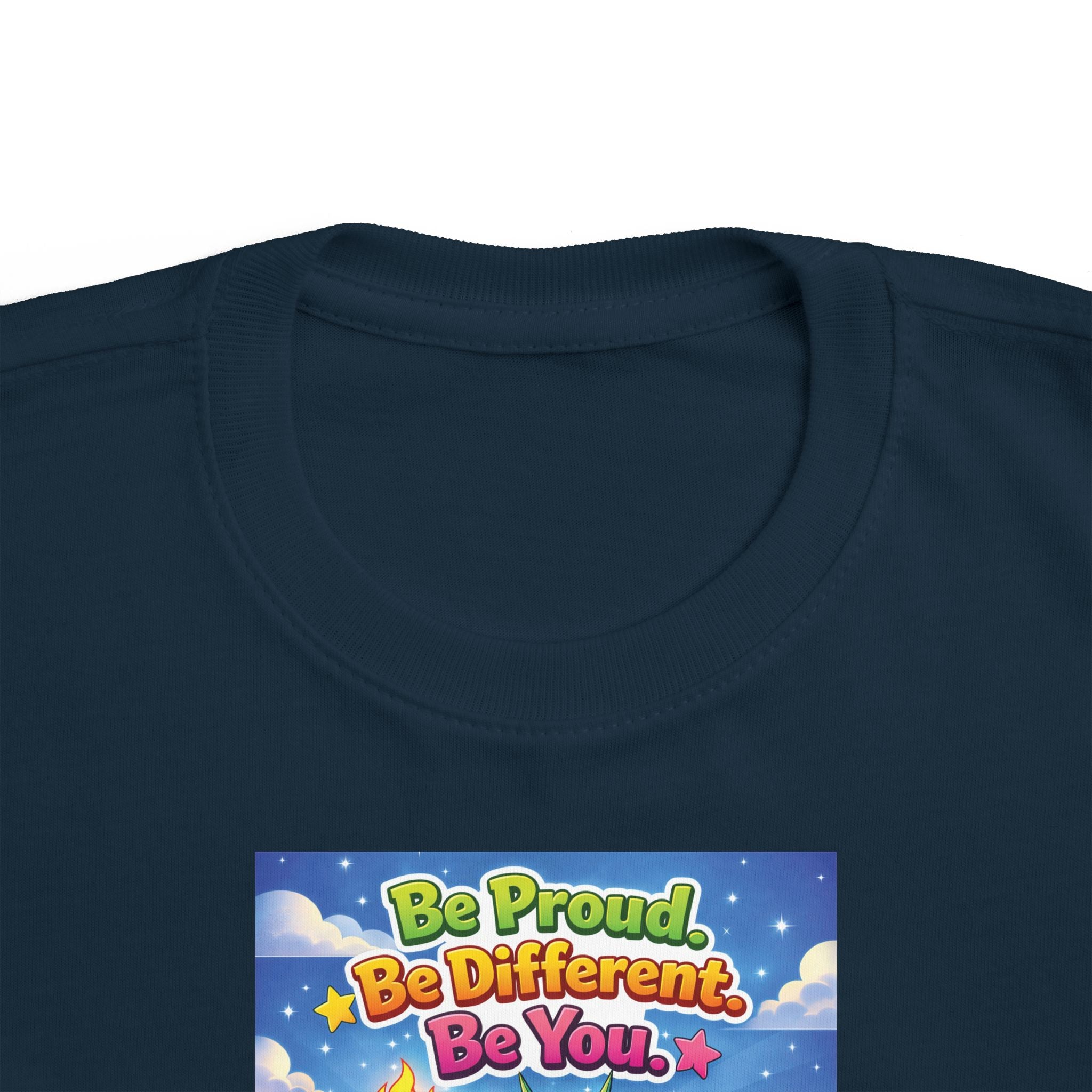 TuBz™ "Be Proud. Be Different. Be You." Kids T-Shirt - Inspirational Graphic Tee