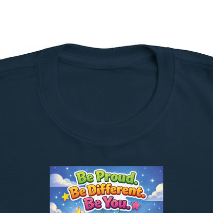 TuBz™ "Be Proud. Be Different. Be You." Kids T-Shirt - Inspirational Graphic Tee