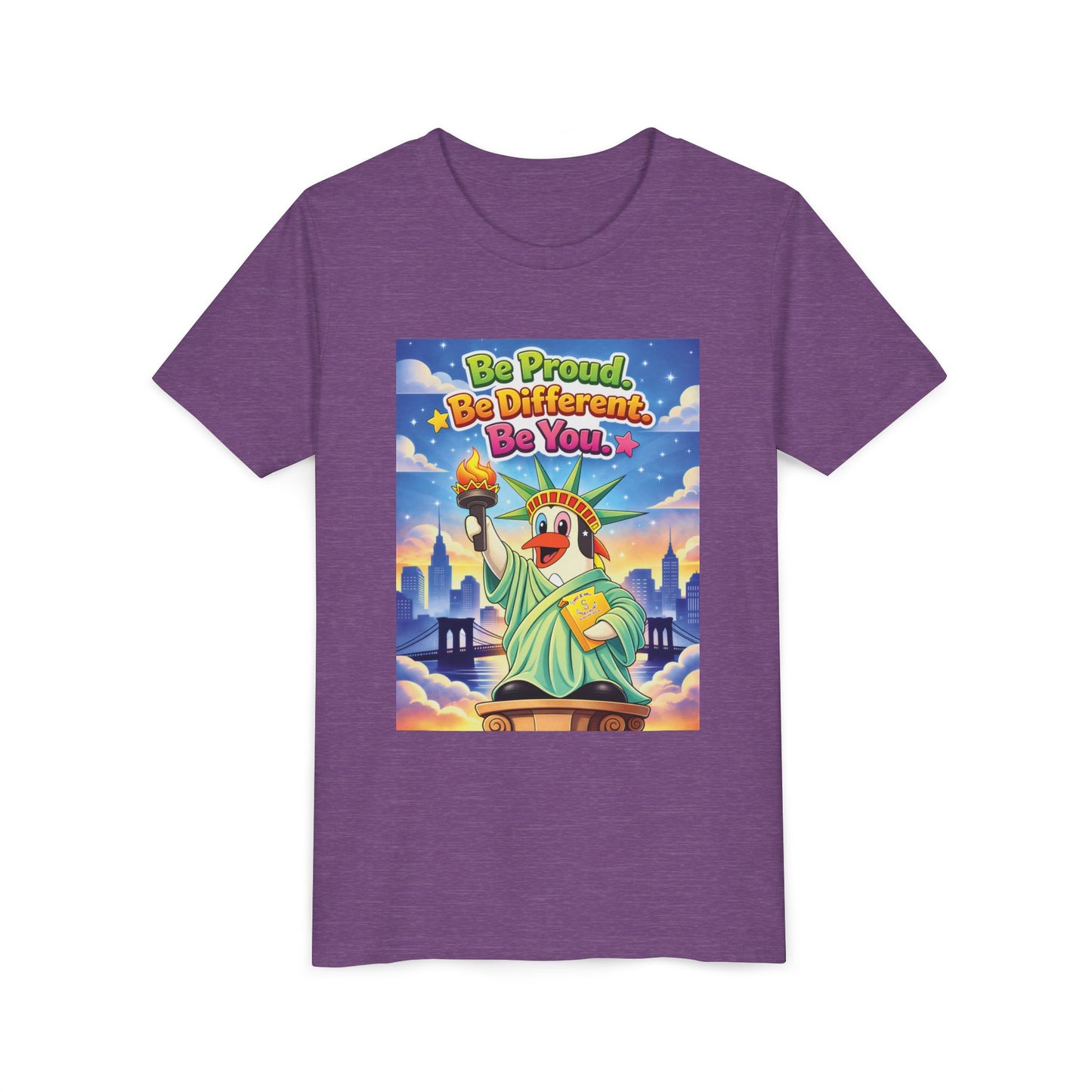TuBz™M "Be Proud. Be Different. Be You." Kids T-Shirt - Inspirational Graphic Tee
