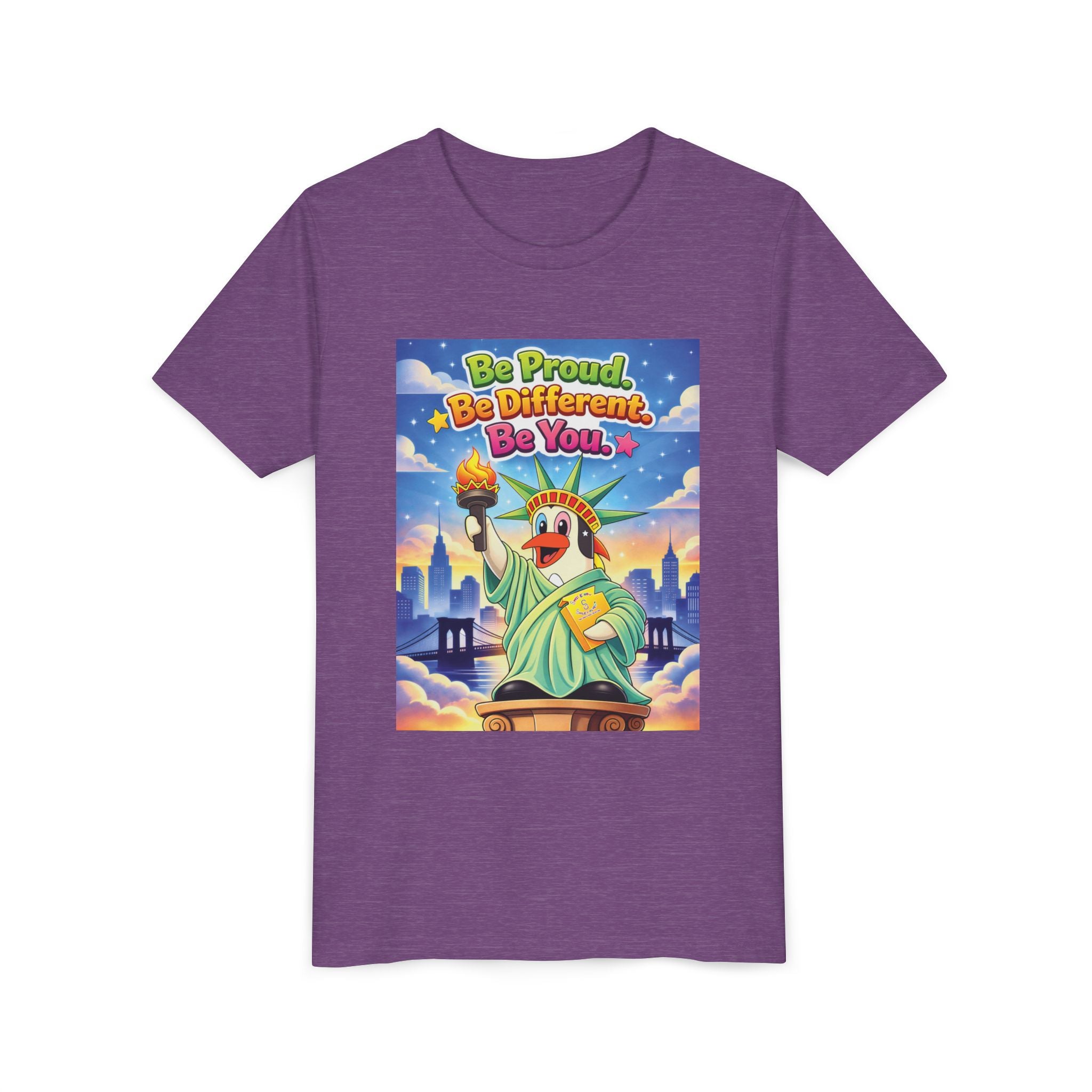 TuBz™M "Be Proud. Be Different. Be You." Kids T-Shirt - Inspirational Graphic Tee