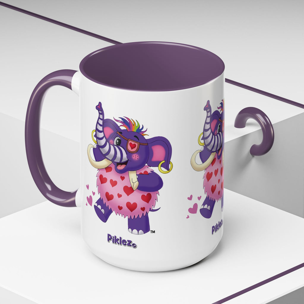 Piklez™ Accent Coffee Mug (11oz & 15oz) – "Full of Love!" Graphic | Smile Universe Collection