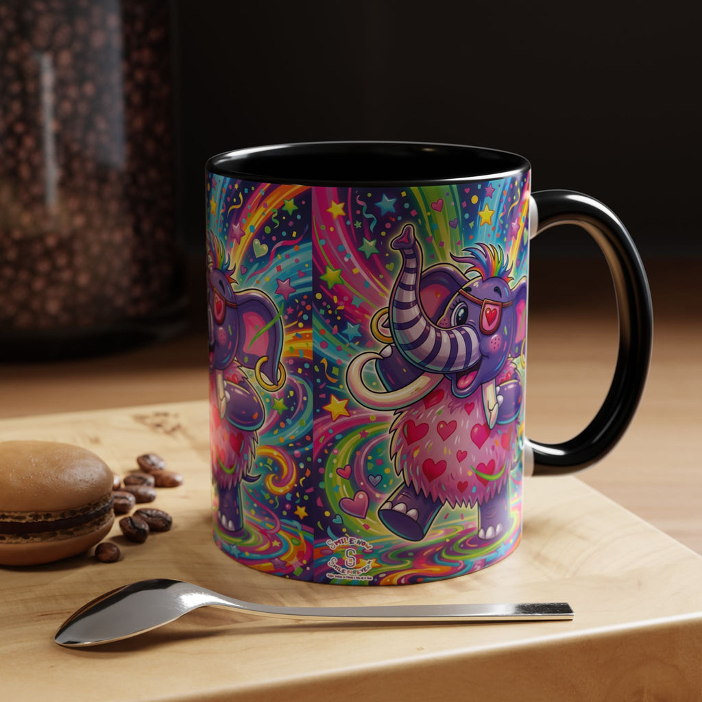 Piklez™ 11oz, 15oz Accent Coffee Mug – "Born to Celebrate!" Graphic | Smile Universe Collection