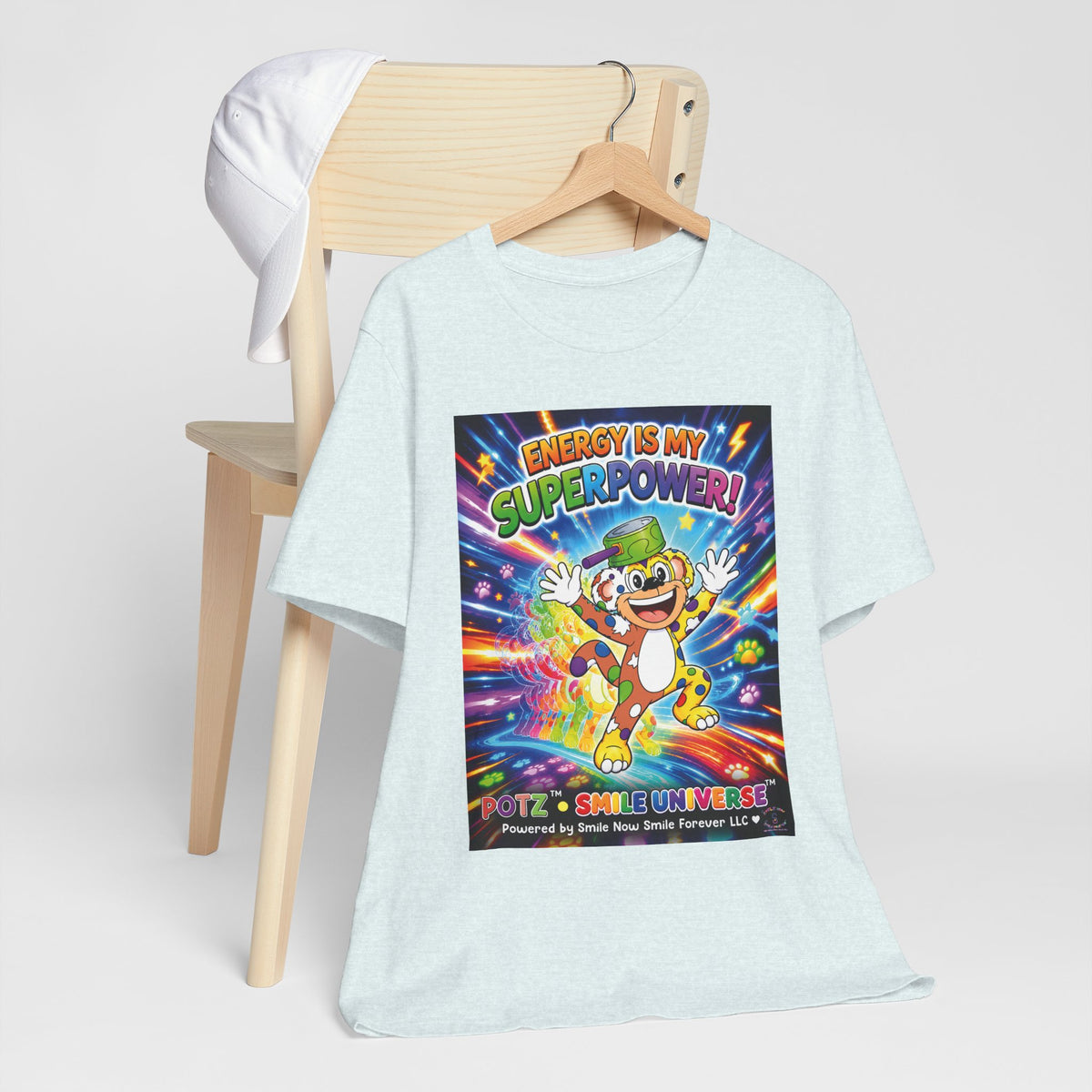 Potz™ Unisex Jersey Short Sleeve Tee – "Energy is My Superpower!" Graphic Tee | Smile Universe Collection