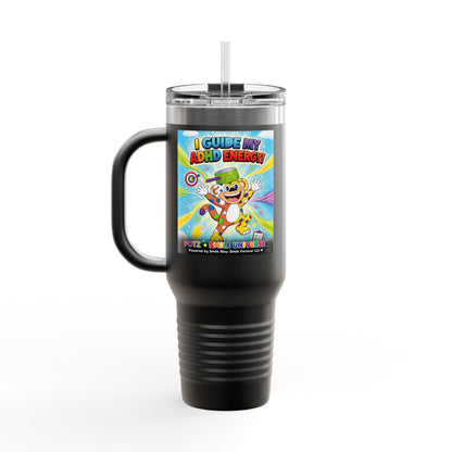 Potz™ Insulated Travel Mug 40oz – "I Guide My ADHD Energy!" Graphic Tumbler | Smile Universe Collection