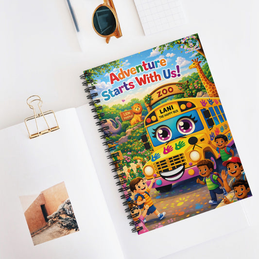 Lani™ Spiral Notebook – Ruled Line | "Adventure Starts With Us!" Graphic