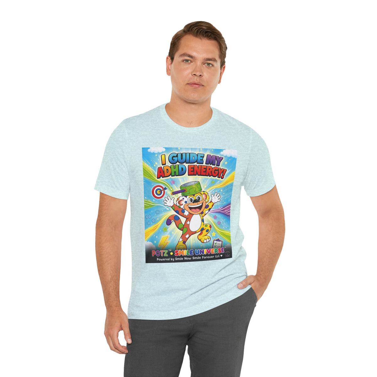 Potz™ Unisex Jersey Short Sleeve Tee – "I Guide My ADHD Energy!" Graphic Tee | Smile Universe Collection