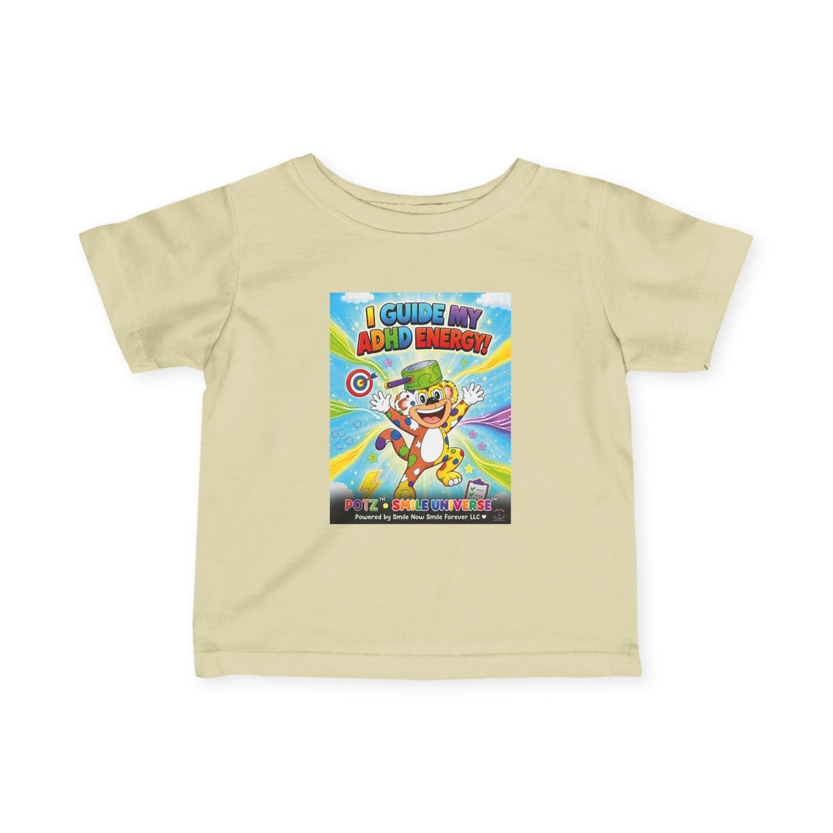 Potz™ Infant Fine Jersey Tee – "I Guide My ADHD Energy!" Graphic Tee | Smile Universe Collection