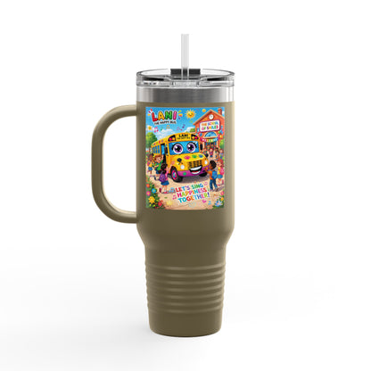Lani™ 40oz Insulated Travel Mug – "Let's Sing Happiness Together!" Graphic