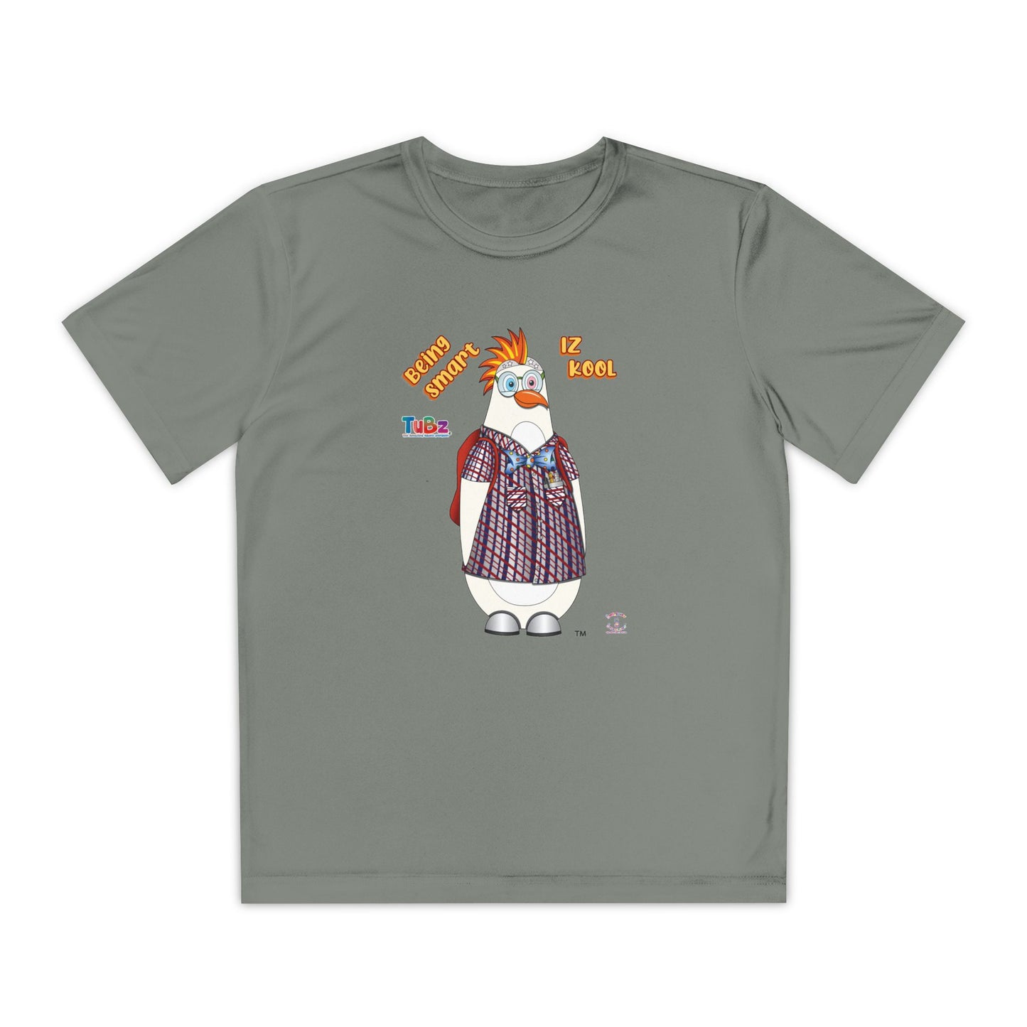 TuBz™ "Being Smart Iz Kool" Youth Competitor T- Shirt - Character Dress-Up Graphic Tee