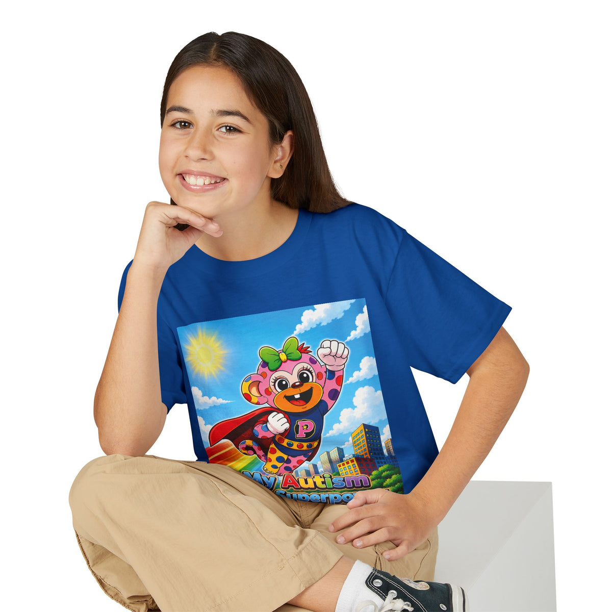Panz™ Youth DryBlend® T-Shirt – "My Autism is My Superpower" Graphic | Smile Universe Collection