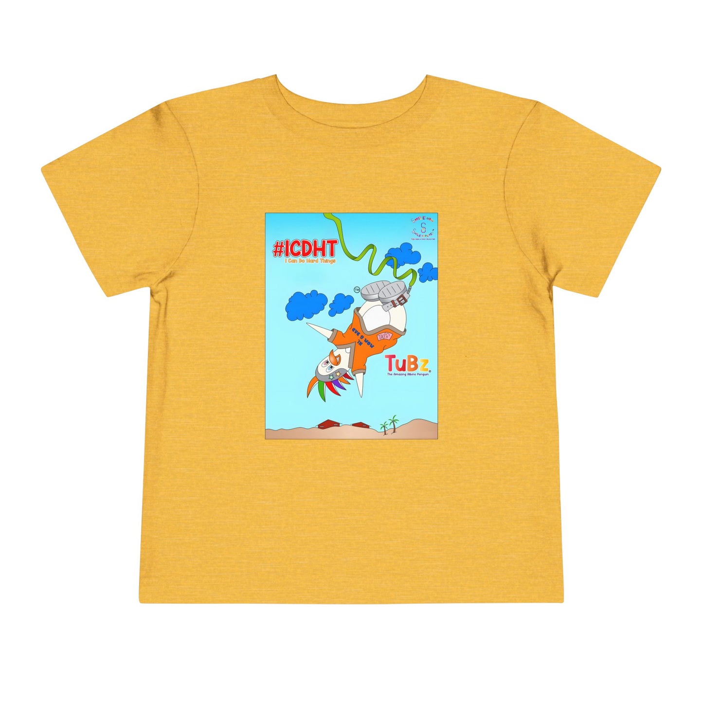TuBz™ "I Can Do Hard Things" Toddler T-Shirt | Toddler Short Sleeve Tee  - Positive Kids Graphic Tee
