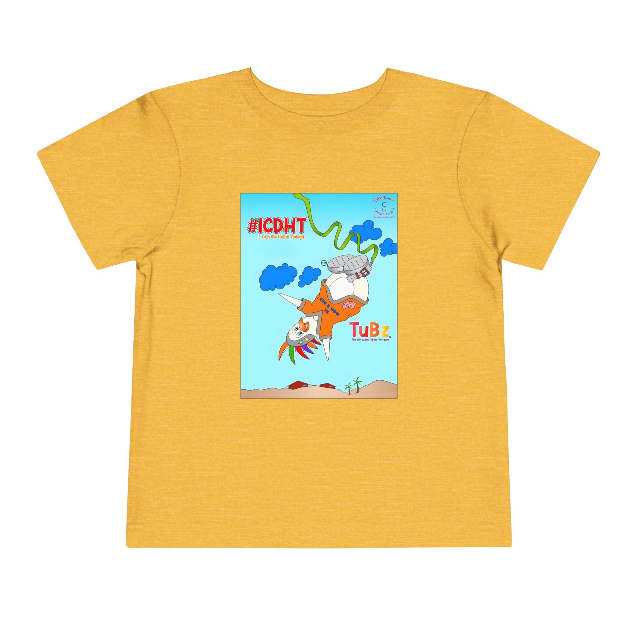 TuBz™ "I Can Do Hard Things" Toddler T-Shirt | Toddler Short Sleeve Tee  - Positive Kids Graphic Tee