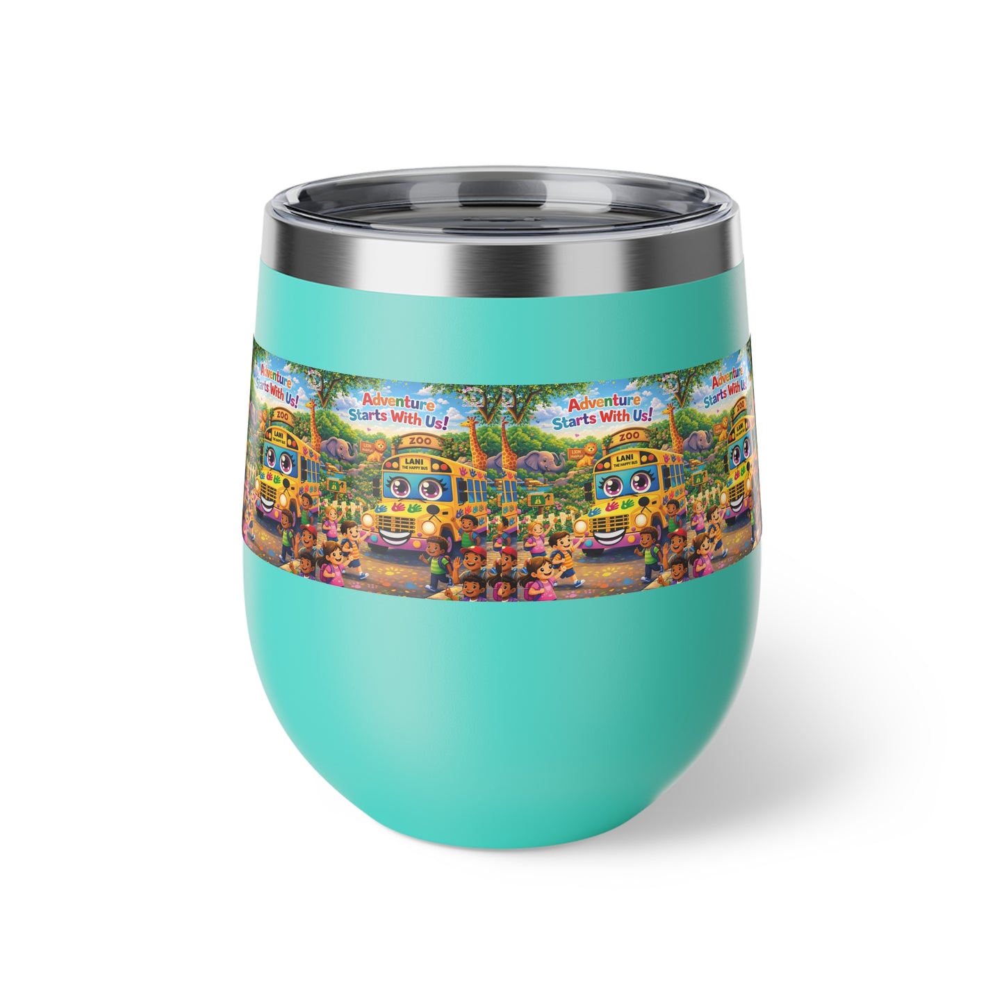 Lani™ 12oz Copper Vacuum Insulated Cup – "Adventure Starts With Us!" Graphic
