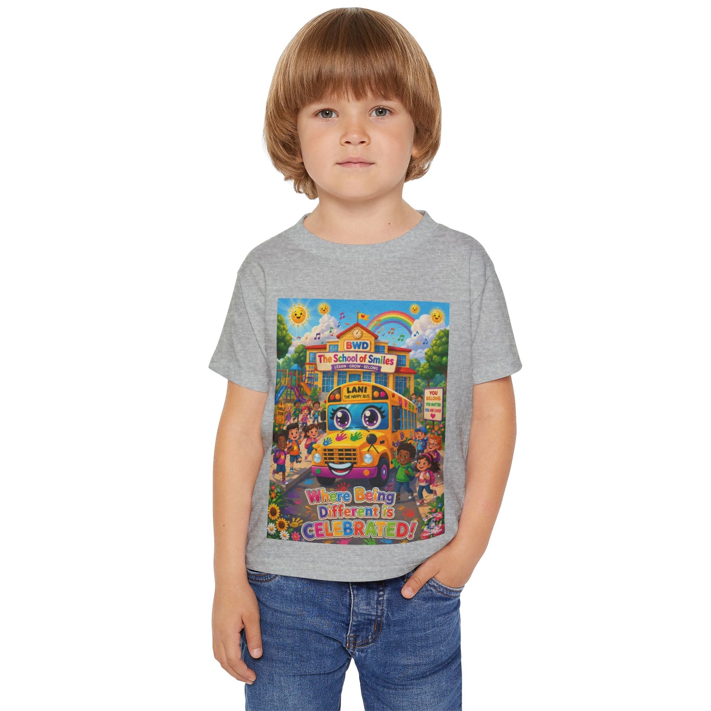 Lani™ Heavy Cotton™ Toddler T-Shirt – "Where Being Different is CELEBRATED!" Graphic Shirt