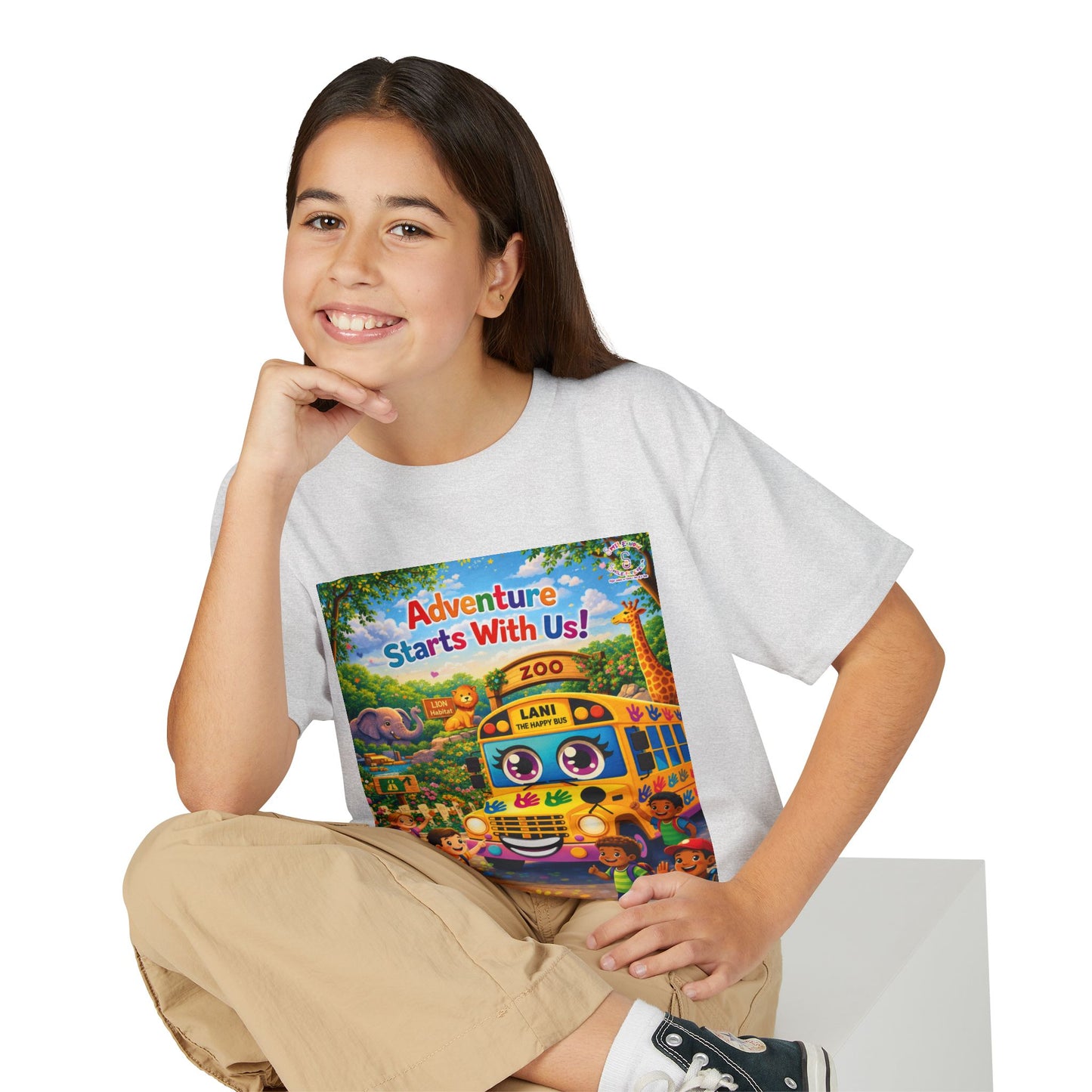 Lani™ Youth DryBlend® T-Shirt – "Adventure Starts With Us!" Graphic
