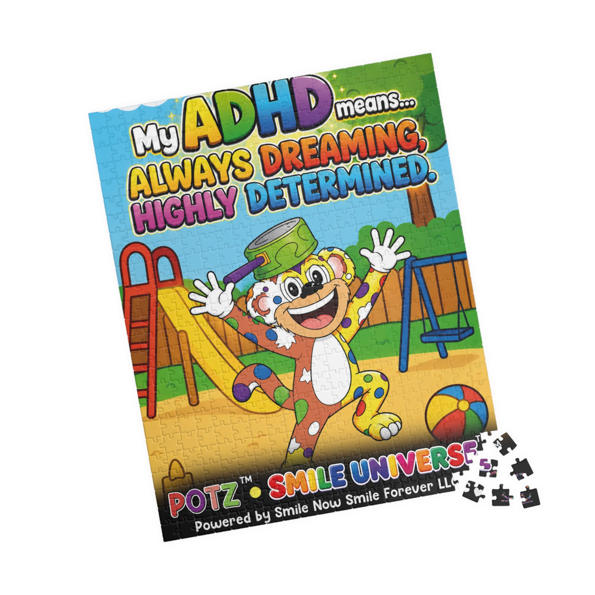 Potz™ Puzzle – "My ADHD Means Always Dreaming, Highly Determined" Graphic Jigsaw Puzzle | Smile Universe Collection