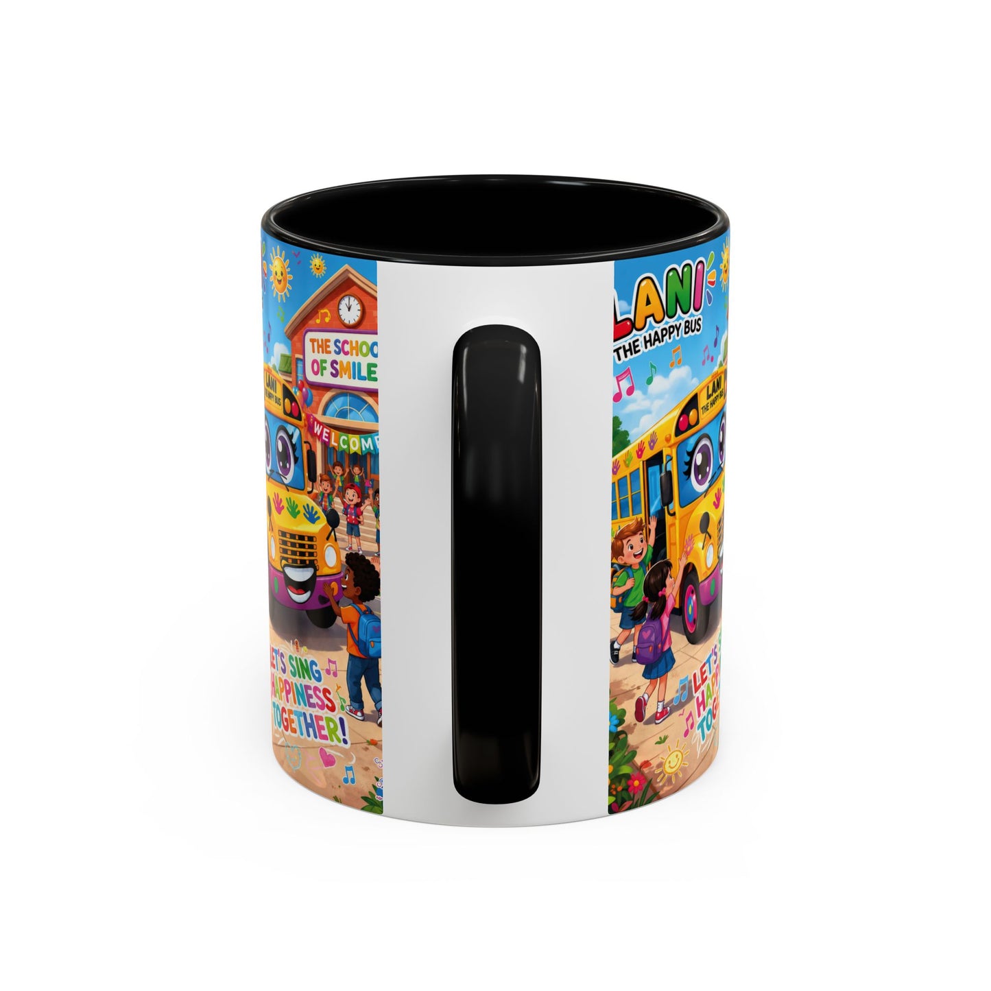Lani™ Accent Coffee Mug (11oz & 15oz) – "Let's Sing Happiness Together!" Graphic