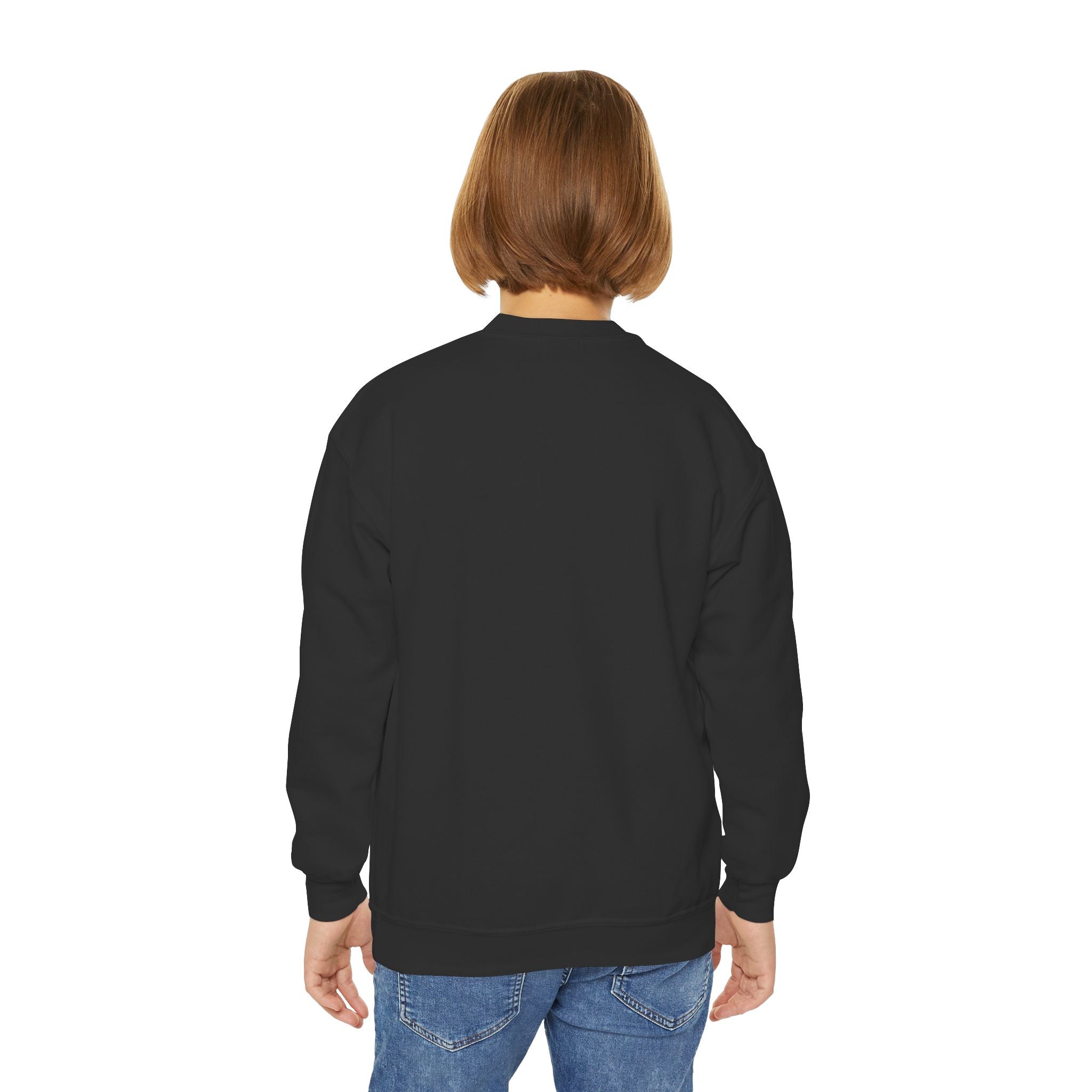 TuBz™ "Being Smart Iz Kool" Youth Crewneck Sweatshirt – Character Dress-Up Graphic Sweatshirt | Smile Universe TuBz4Kidz Collection