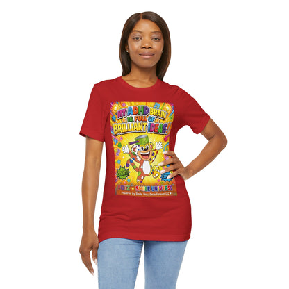 Potz™ Unisex Jersey Short Sleeve Tee – "My ADHD Brain is Full of Brilliant Ideas!" Graphic Tee | Smile Universe Collection