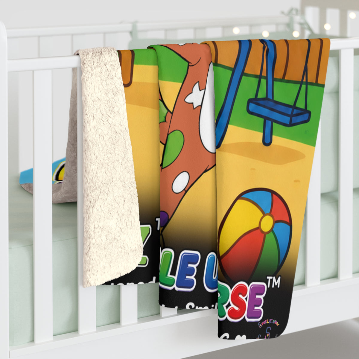 Potz™ Sherpa Fleece Blanket – "My ADHD Means Always Dreaming, Highly Determined" Graphic Throw | Smile Universe Collection