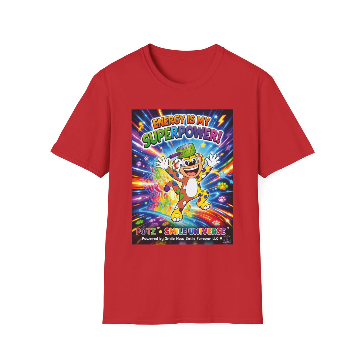 Potz™ Unisex Softstyle T-Shirt – "Energy is My Superpower!" Graphic Tee | Smile Universe Collection