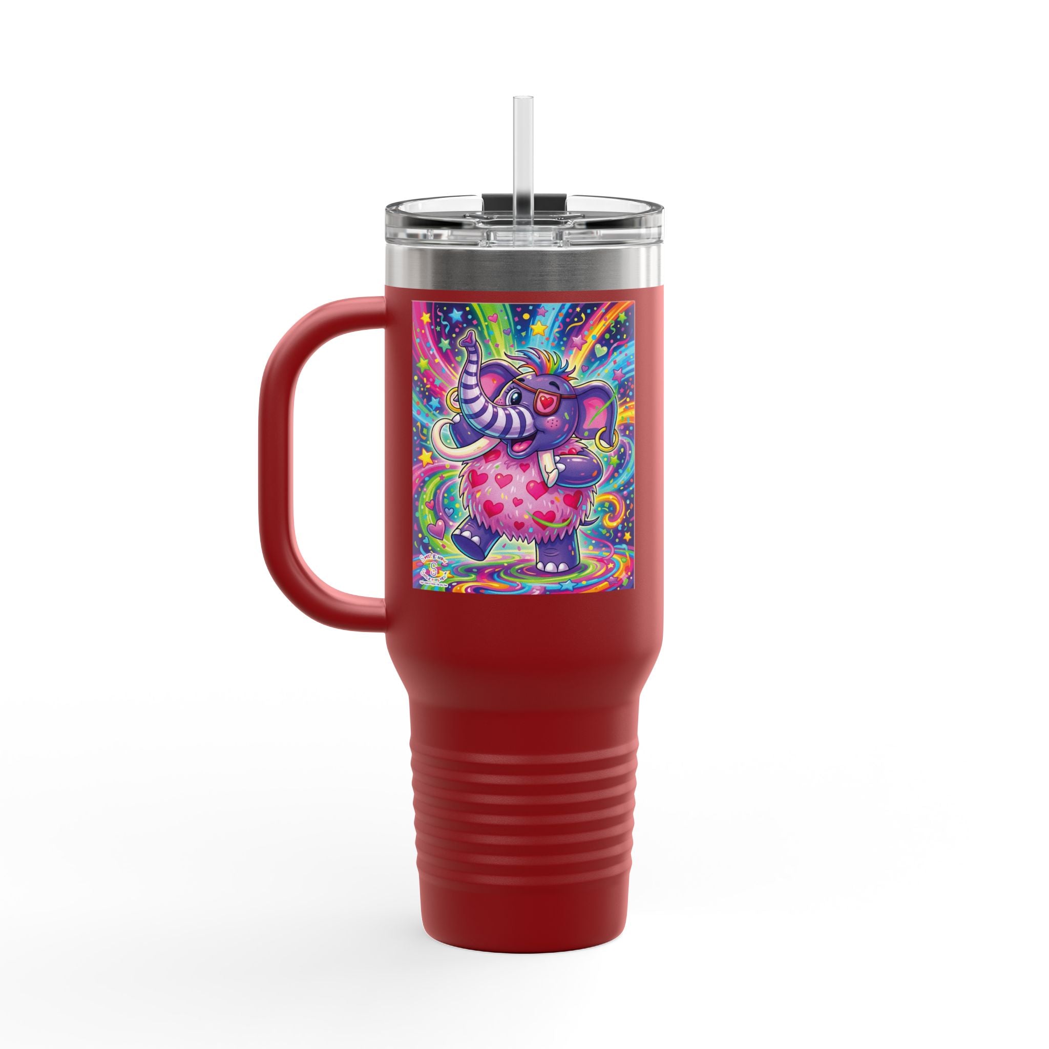Piklez™ 40oz Insulated Travel Mug – "Born to Celebrate!" Graphic | Smile Universe Collection