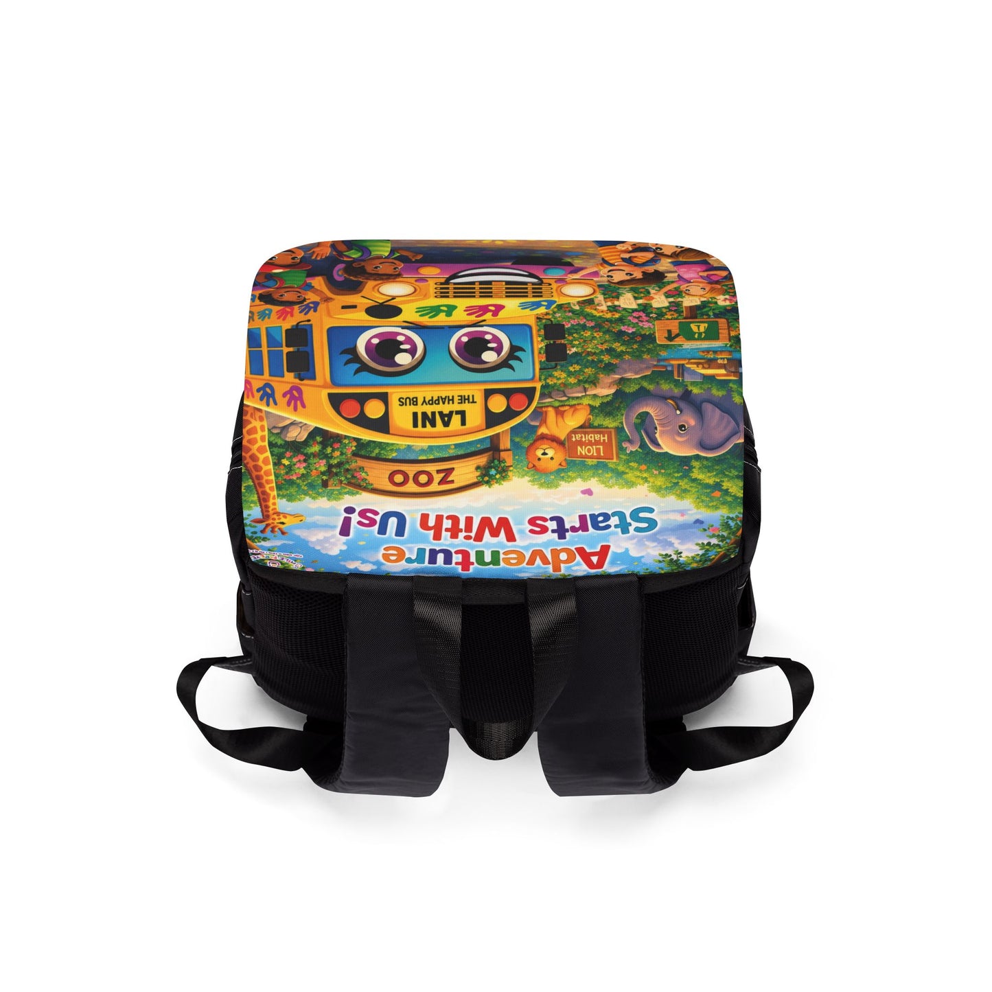Lani™ Unisex Casual Shoulder Backpack – "Adventure Starts With Us!" Graphic