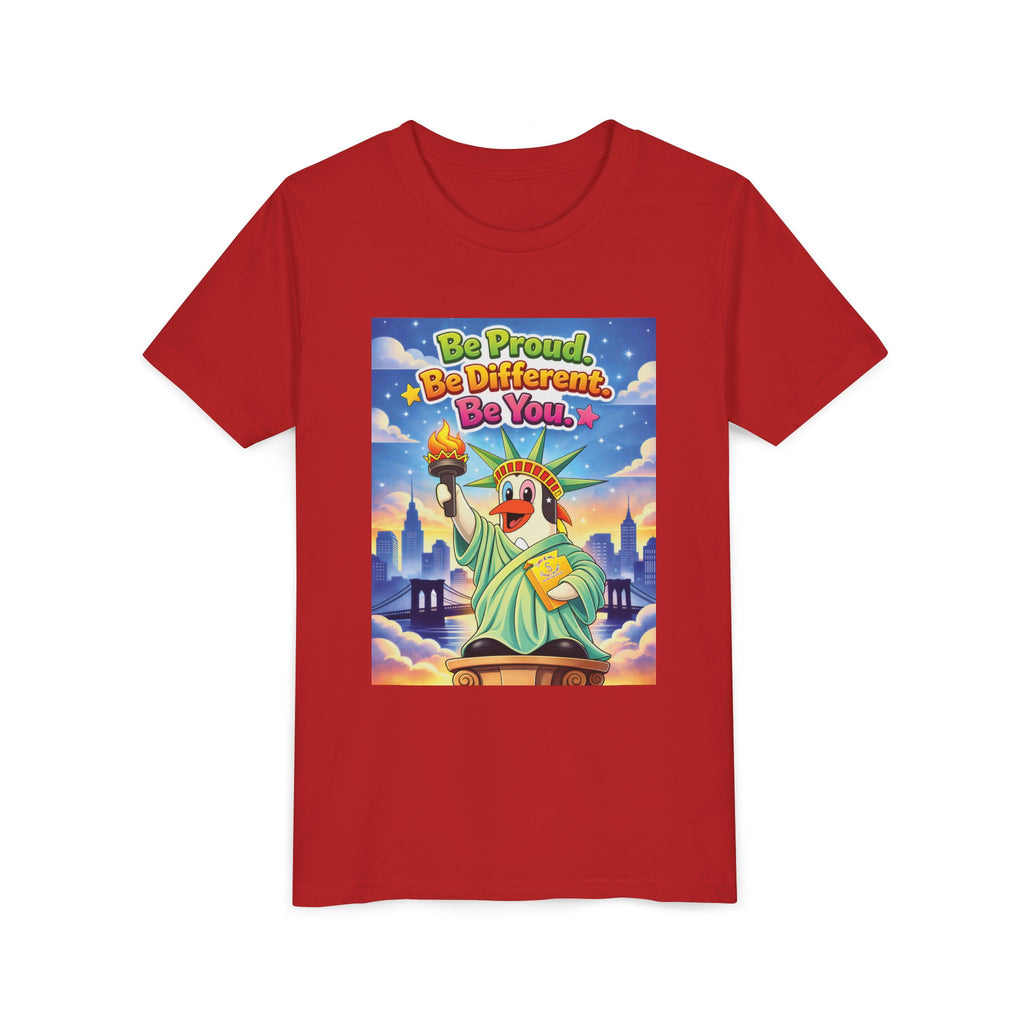 TuBz™M "Be Proud. Be Different. Be You." Kids T-Shirt - Inspirational Graphic Tee