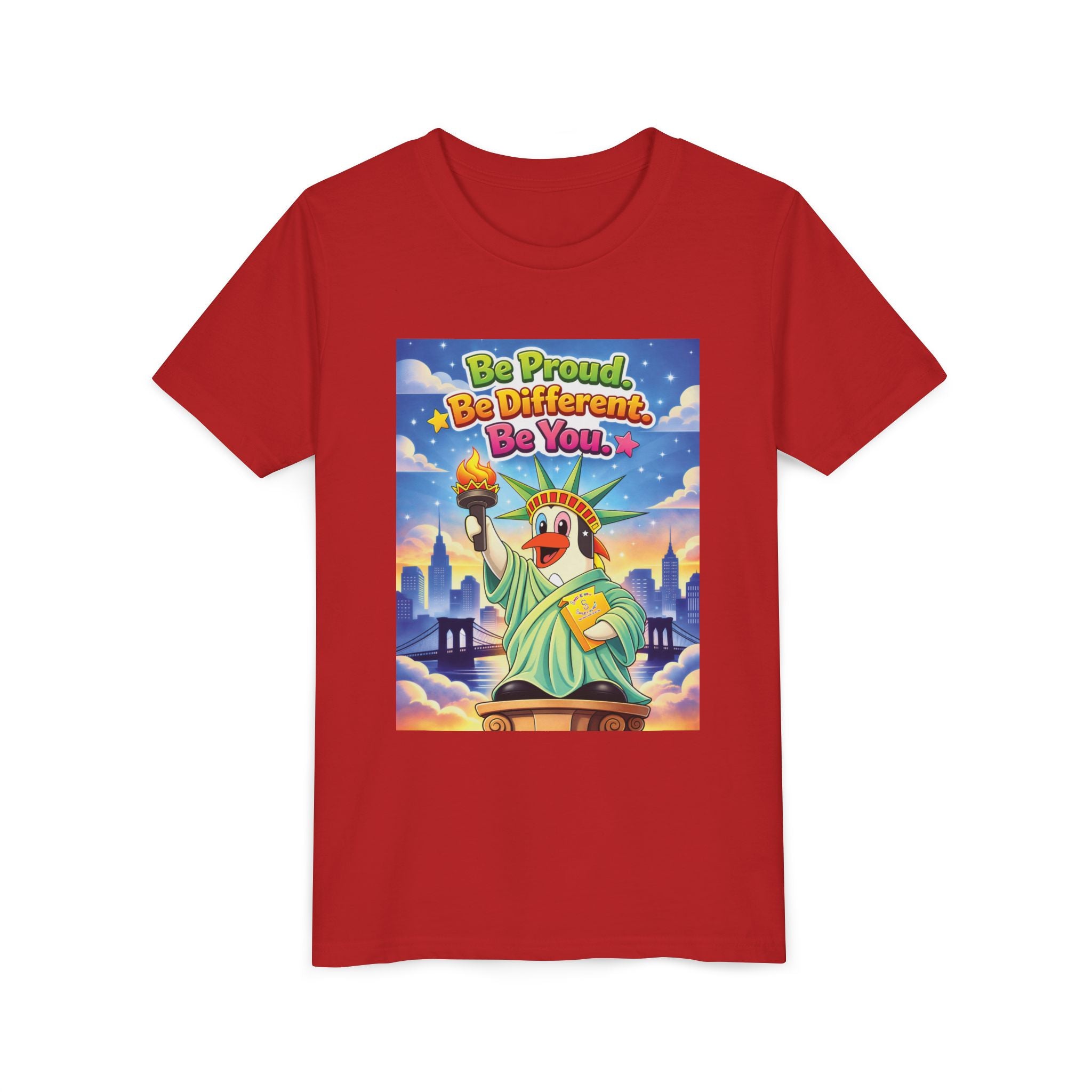 TuBz™M "Be Proud. Be Different. Be You." Kids T-Shirt - Inspirational Graphic Tee