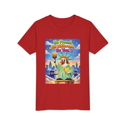 TuBz™M "Be Proud. Be Different. Be You." Kids T-Shirt - Inspirational Graphic Tee