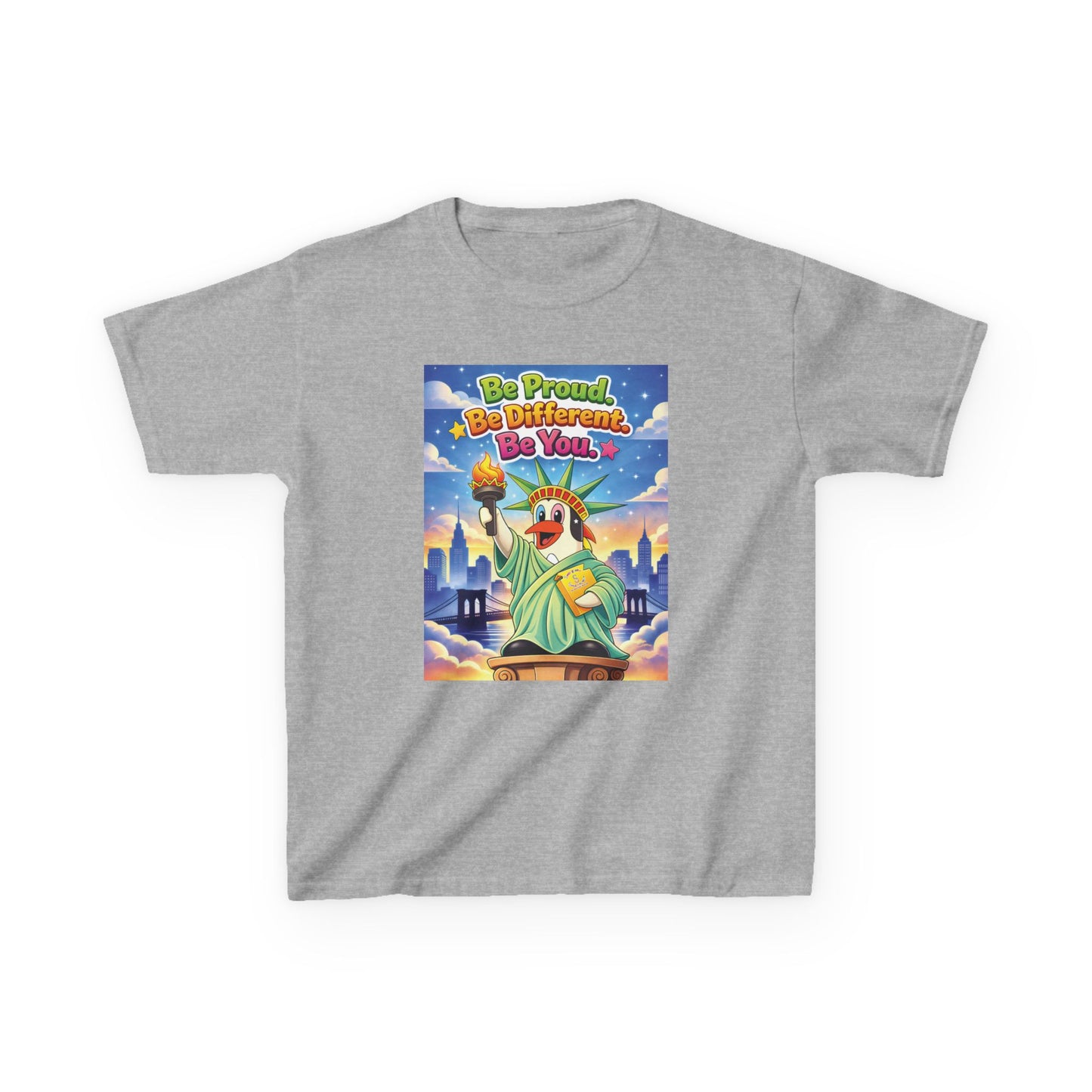 TuBz™M "Be Proud. Be Different. Be You." Kids T-Shirt - Inspirational Graphic Tee
