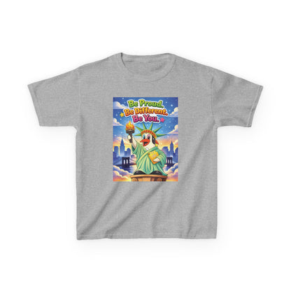 TuBz™M "Be Proud. Be Different. Be You." Kids T-Shirt - Inspirational Graphic Tee