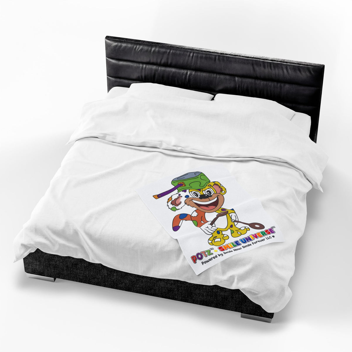 Potz™ Velveteen Plush Blanket – Playful Graphic Throw | Smile Universe Collection