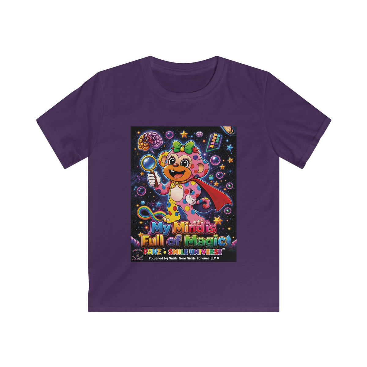 Panz™ Kids Softstyle Tee – "My Mind is Full of Magic" Graphic | Smile Universe Collection