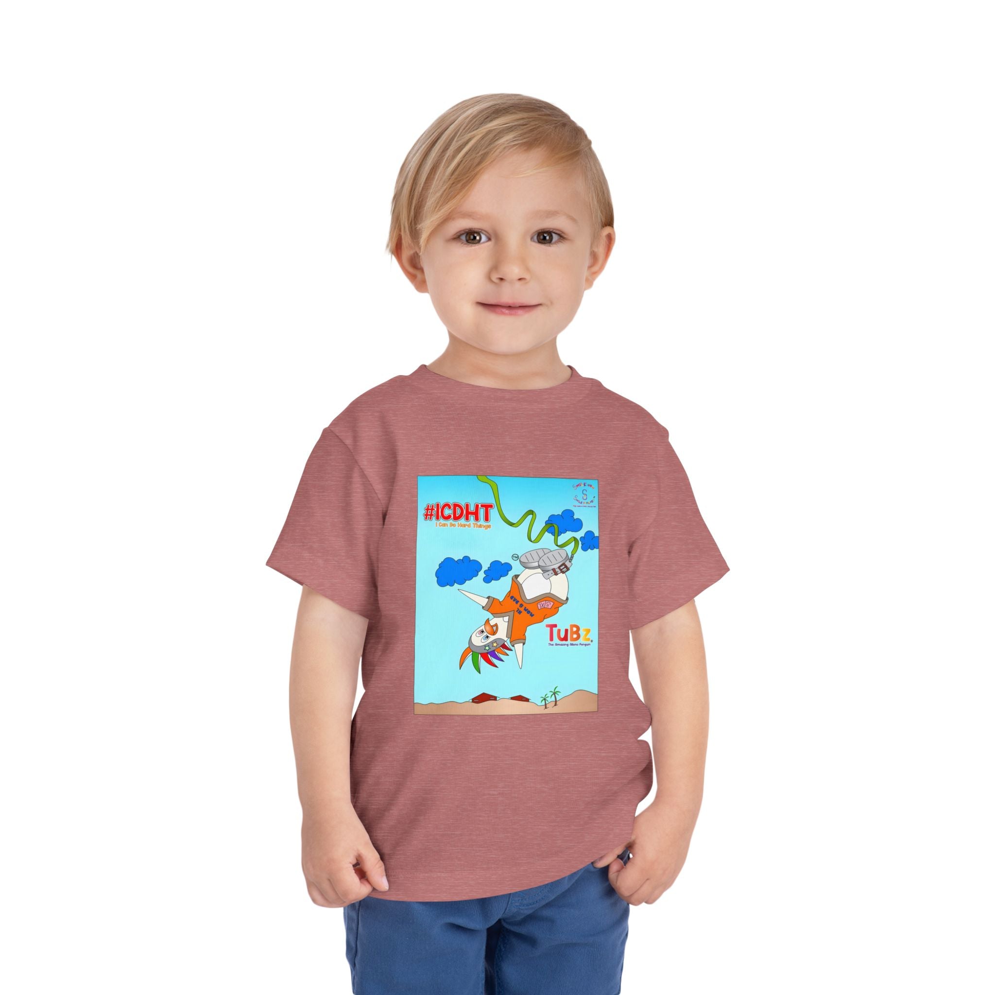 TuBz™ "I Can Do Hard Things" Toddler T-Shirt | Toddler Short Sleeve Tee  - Positive Kids Graphic Tee