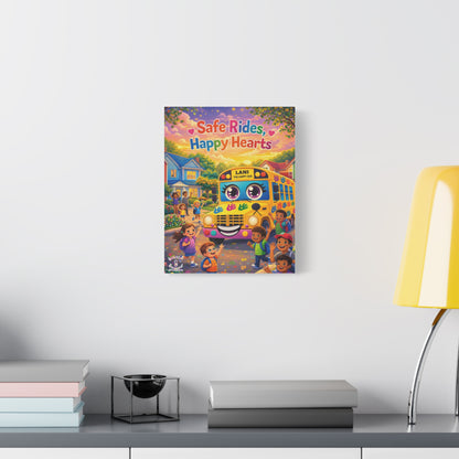 Lani™ Matte Canvas, Stretched 1.25" – "Safe Rides, Happy Hearts" Graphic Wall Art